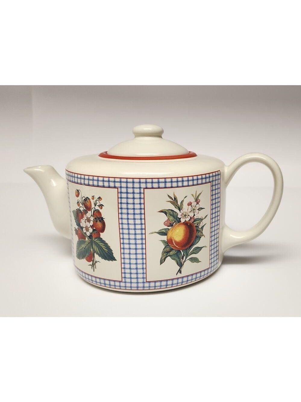 Hawthorne Manor Hallmark Design Collections Ceramic Teapot Fruit/Floral Pattern